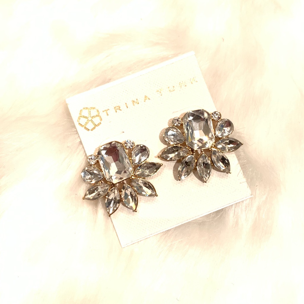 Nwt Trina Turk Crystal Statement Earrings 28$